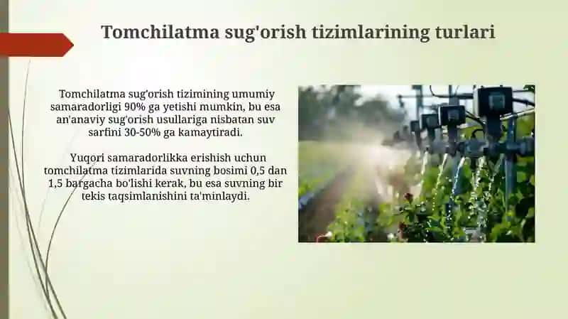 Sug'orish usullari va ularga qoyilgan talablar 3