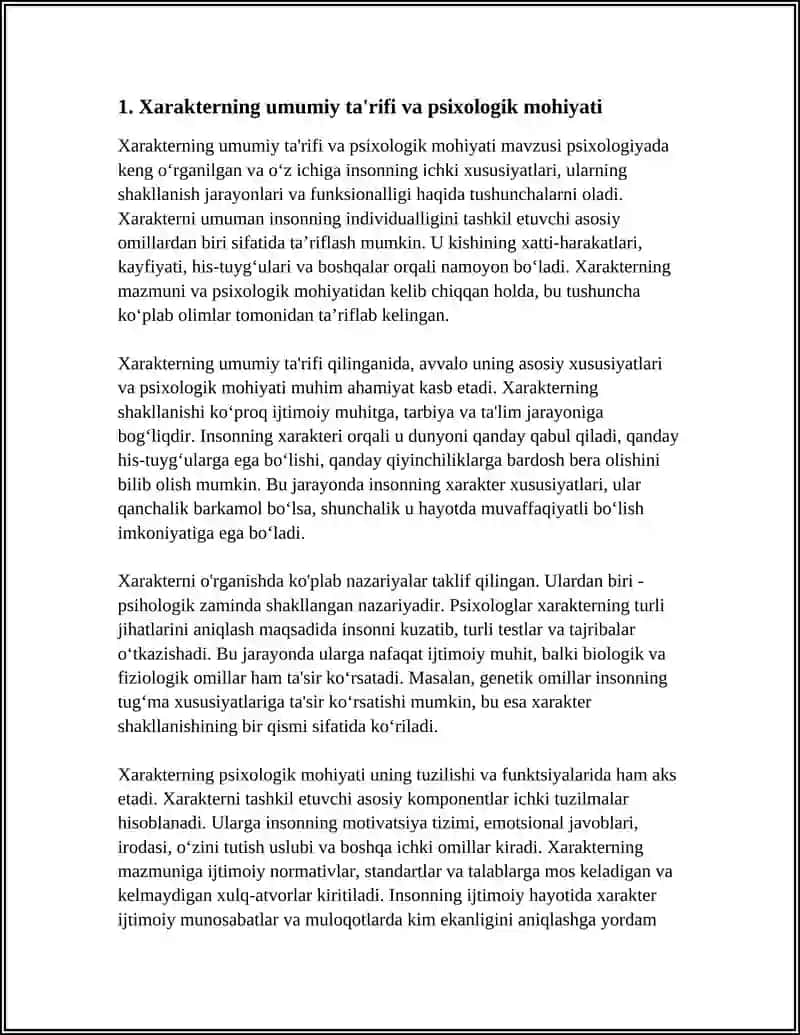 XARAKTER HAQIDA UMUMIY TUSHUNCHA, NAZARIYALAR VA UNING TUZILISHI 3