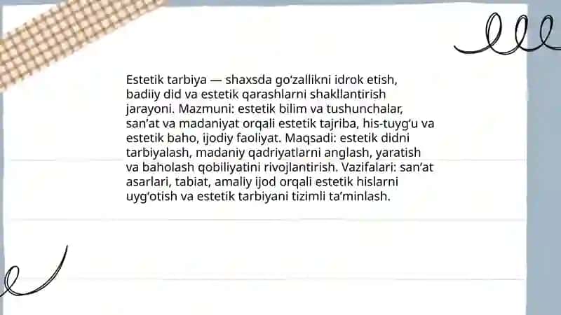 Estetik tarbiya 3