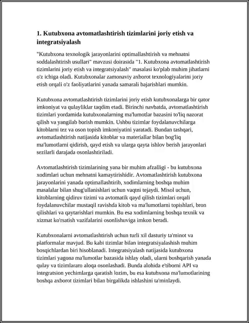 Kutubxona texnologik jarayonlarini optimallashtirish va mehnatni soddalashtirish usullari 3