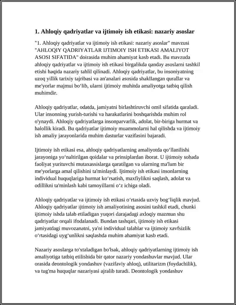 AHLOQIY QADRIYATLAR IJTIMOIY ISH ETIKASI AMALIYOT ASOSI SIFATIDA 3