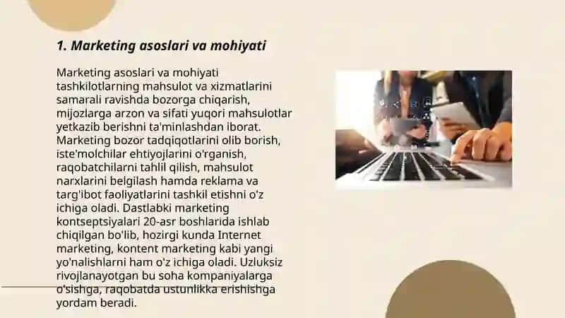 Marketing asoslari,vujudga kelish tarixi va uning turlari 3