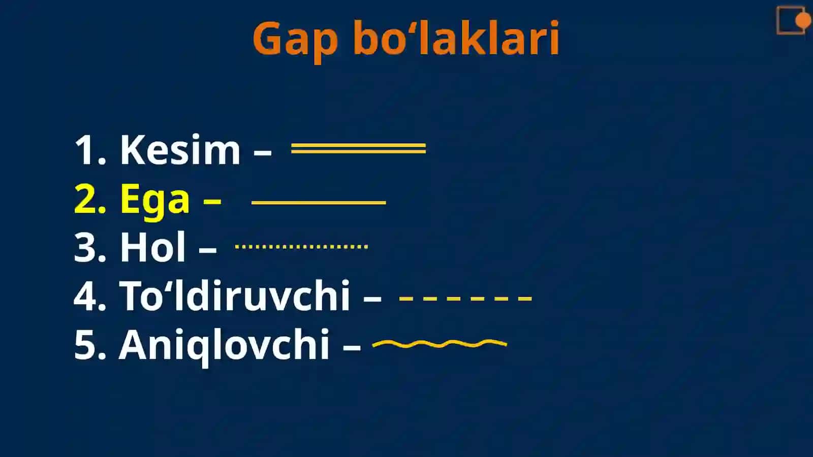 Gapning bosh va ikkinchi darajali bo‘laklari 3