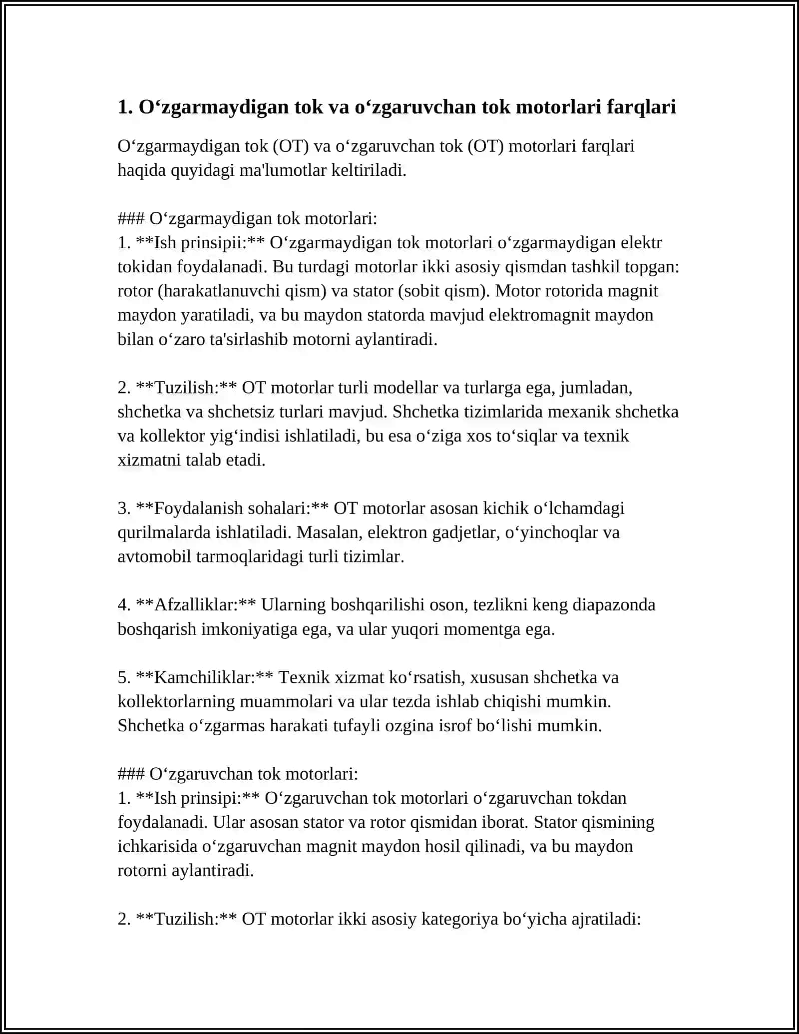 O‘ZGARUVCHAN TOK FAZA ROTORLI ELEKTR MASHINALARINING TUZILISHI VA ISHLASHINI O‘RGANISH 3