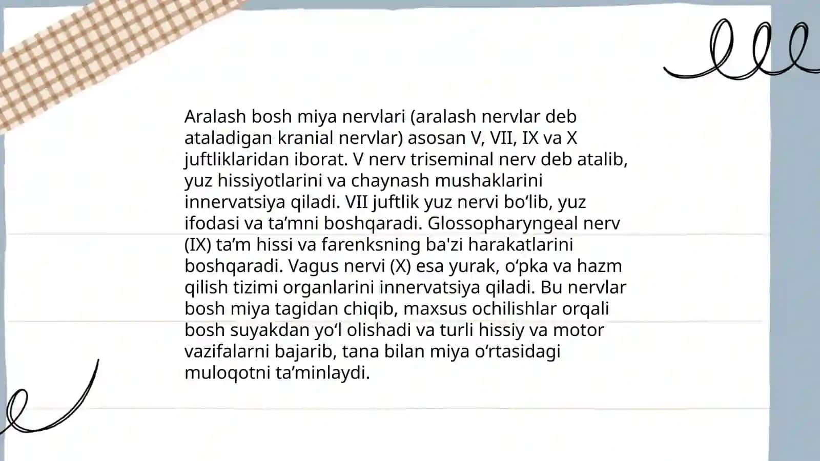 Aralash bosh miya nervlarining funksional va klinik anatomiyasi(9 va 12 juft) 3