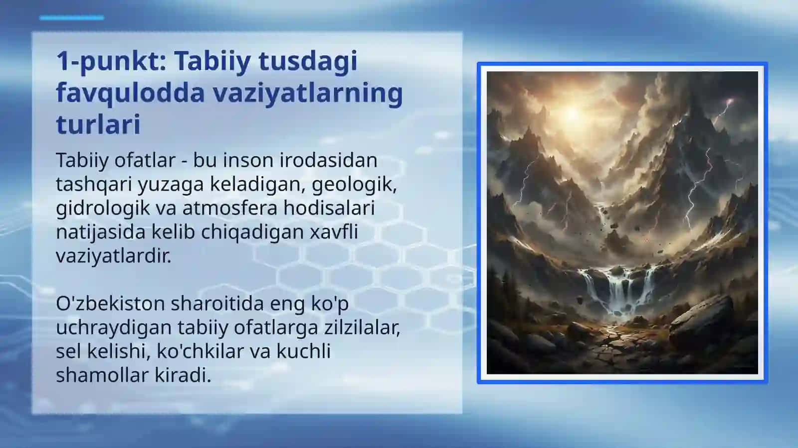 Favqulodda vaziyatlar va aholi xavfsizligi: Kirish 3