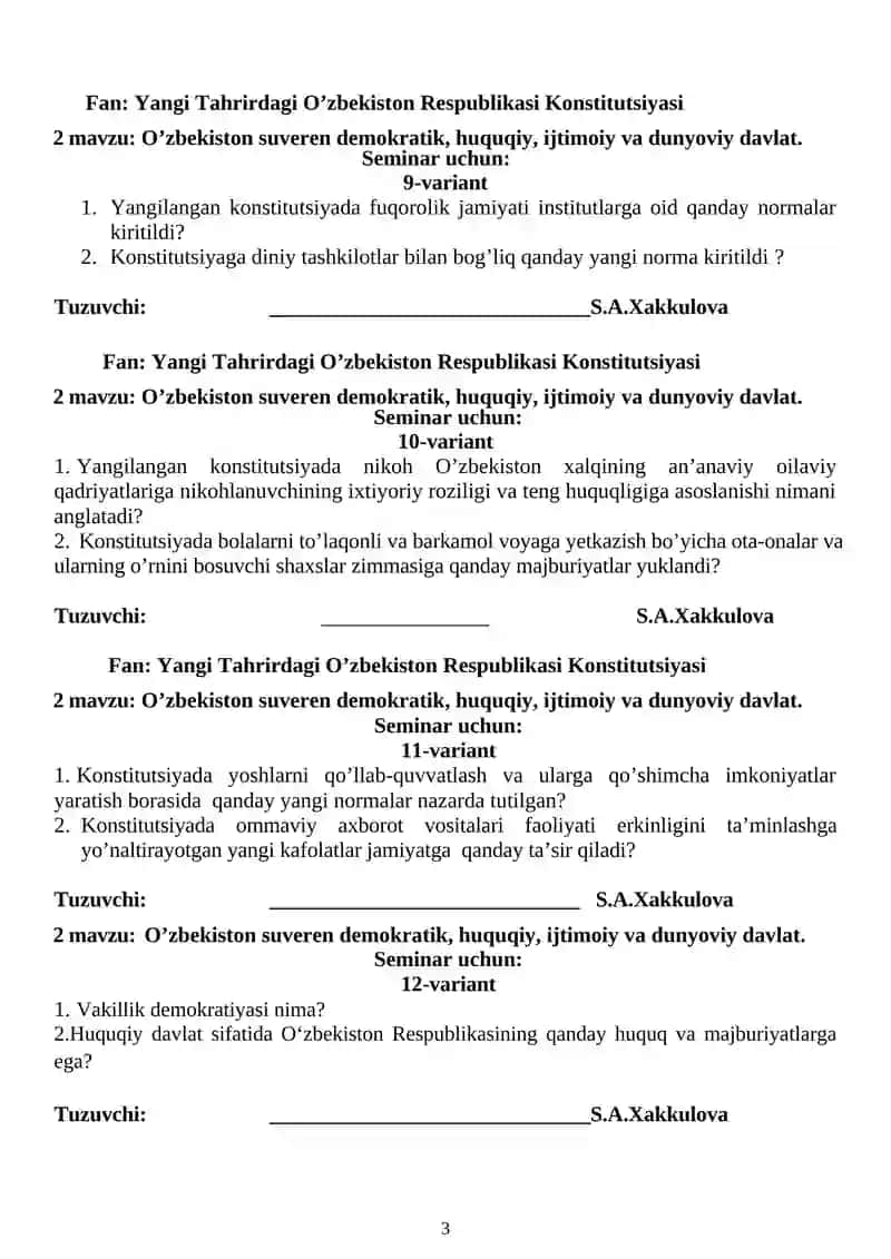 O’zbekiston suveren demokratik, huquqiy, ijtimoiy va dunyoviy davlat 3