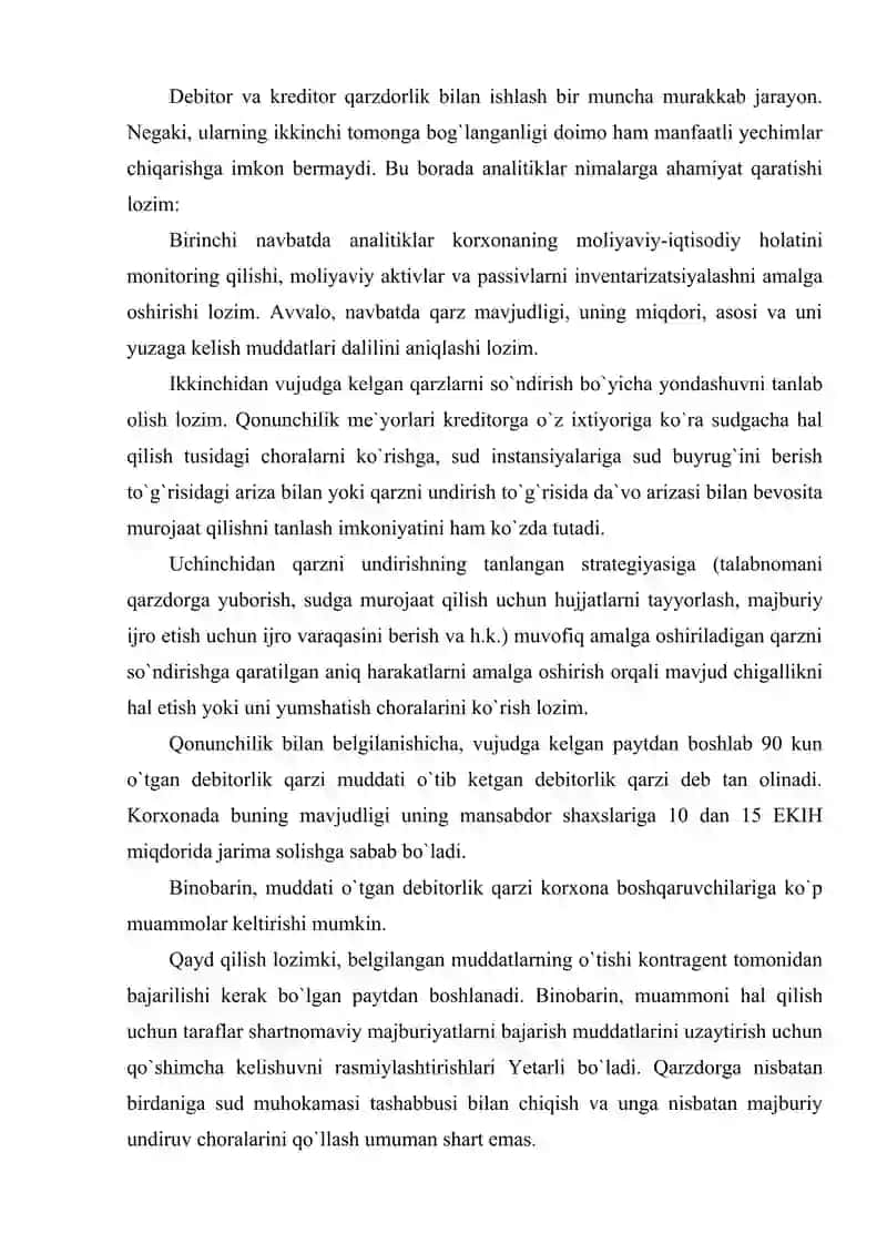 debitorlik va kreditorlik qarzlarining muddatlari bo'yicha tahlili ppt 3