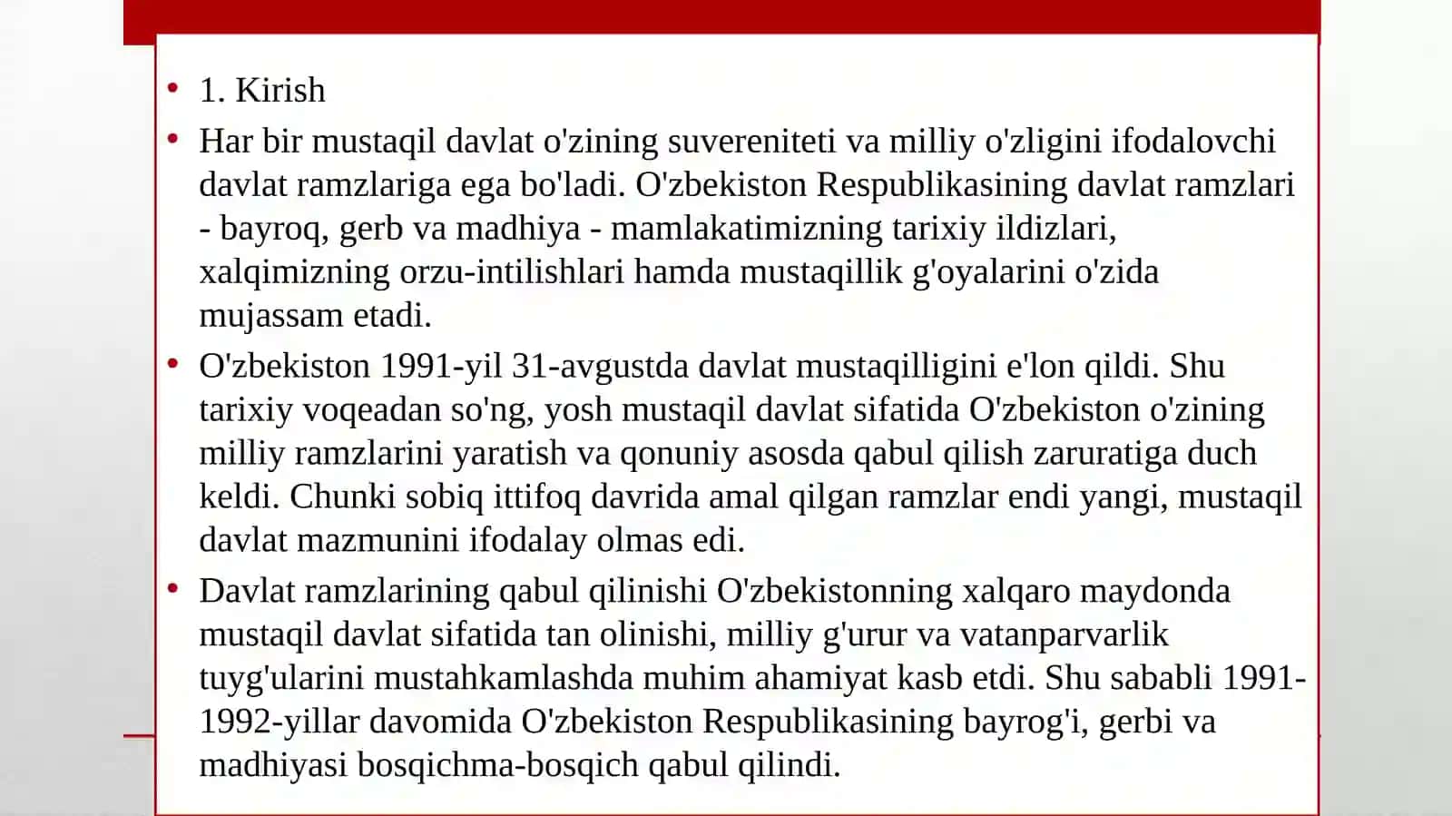 O’zbekiston Respublikasi Davlat Ramzlari 3