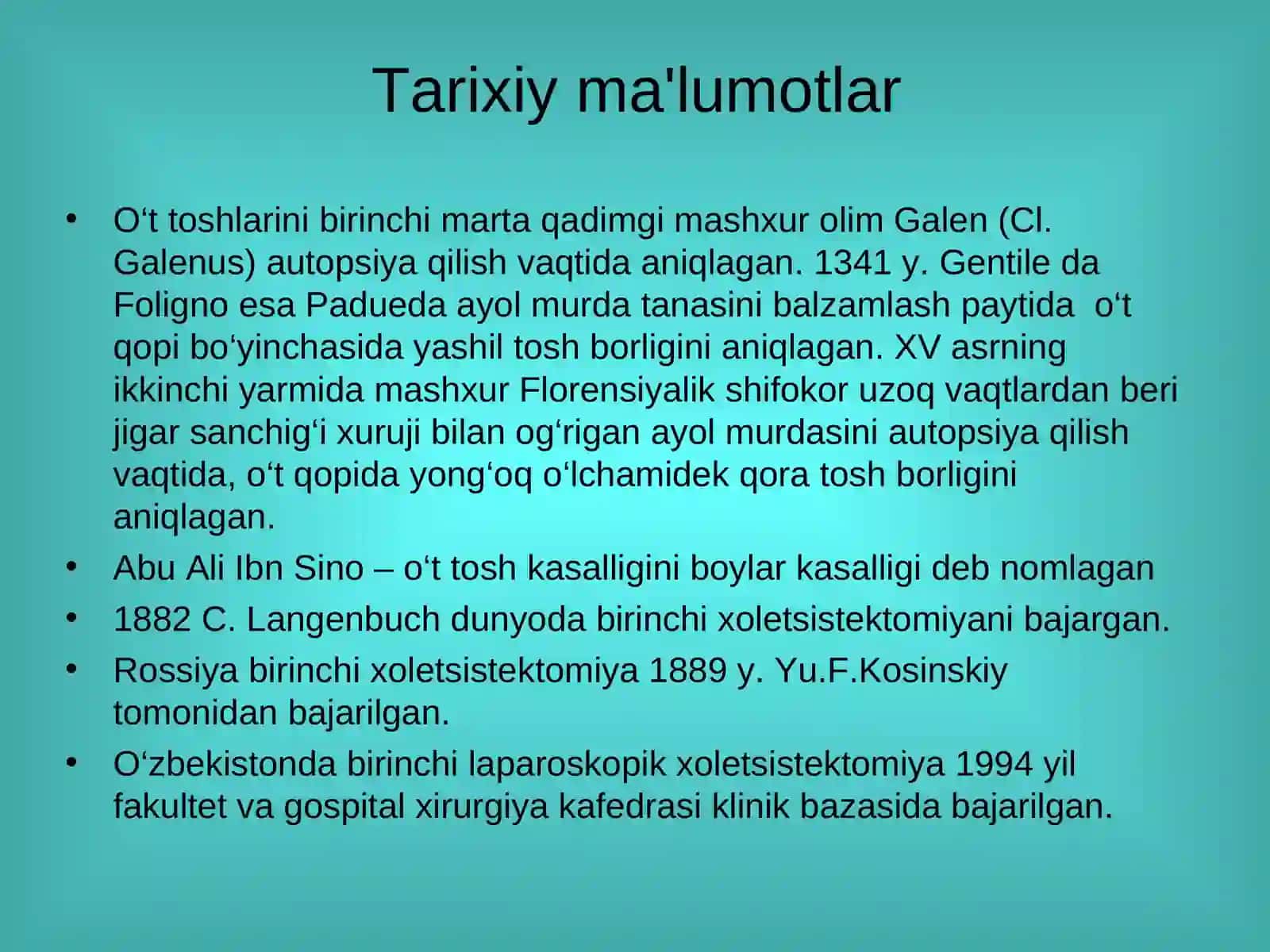 O‘t tosh kasalligi. Xoletsistitlar, diagnostikasi va davolash 3