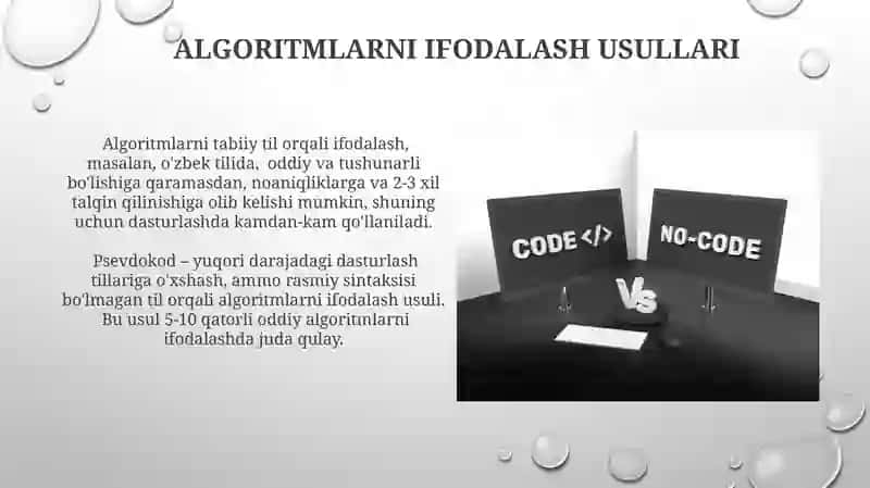 Algoritmlash va dasturlash usullari 3