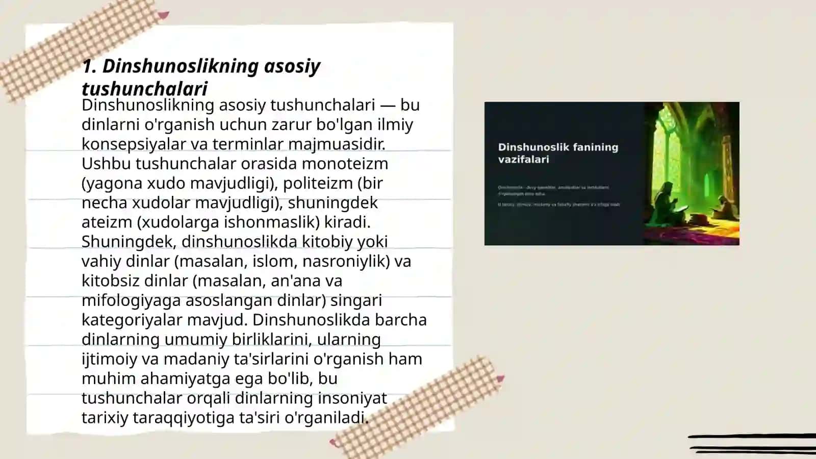 Dinshunoslik fani maqsad va vazifalari 3