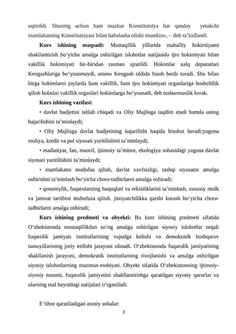 O‘ZBEKISTONDA DEMOKRATIK, FUQAROLIK JAMIYATI ASOSLARINING SHAKLLANISHI, AMALGA OSHIRILGAN SIYOSIY ISLOHOTLAR. 3