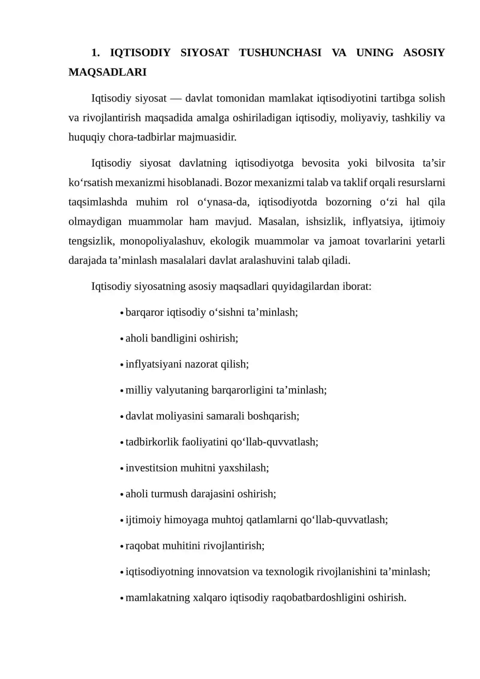 ZAMONAVIY IQTISODIY SIYOSAT KONSEPSIYALARI 3