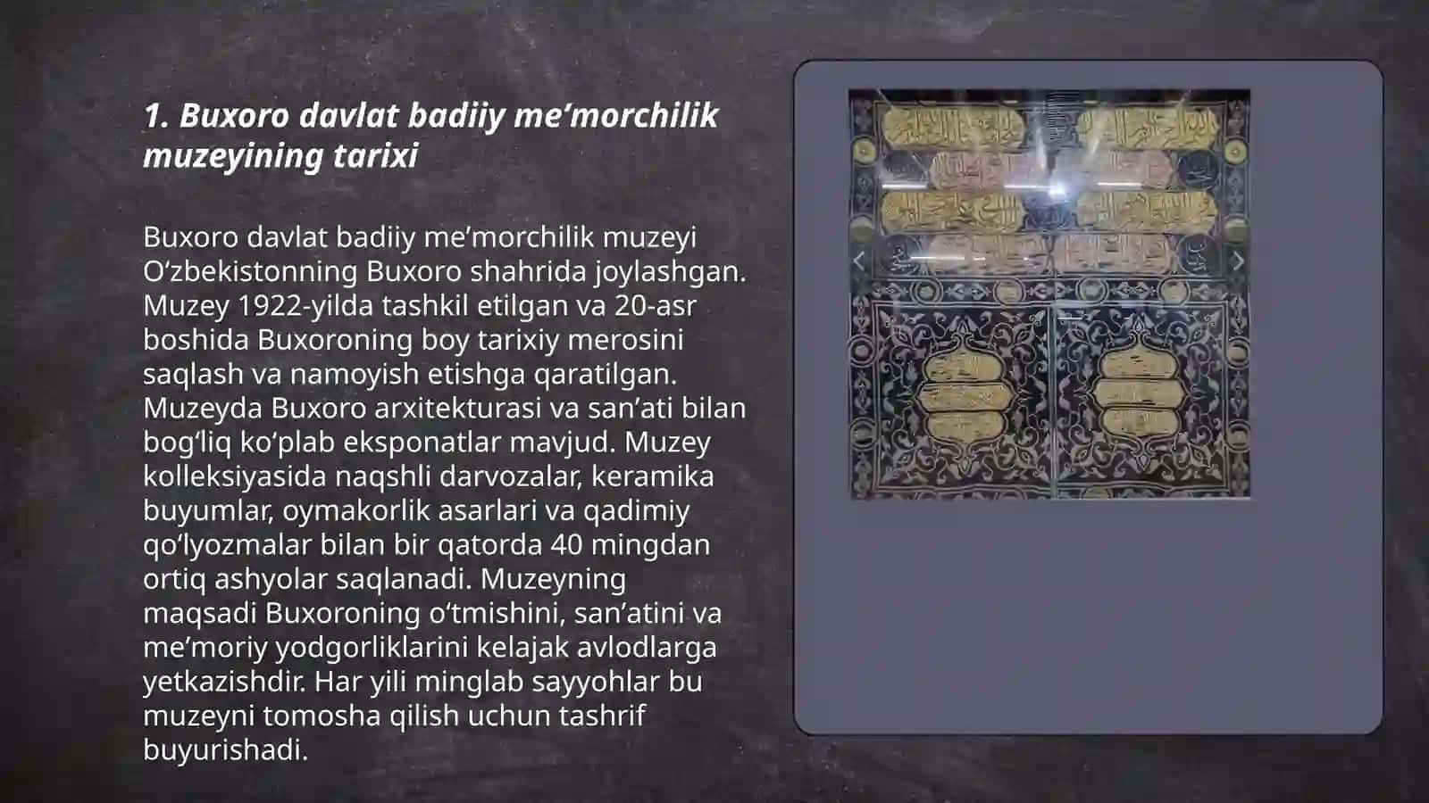 Buxoro davlat badiiy meʼmorchilik muzeyi 3