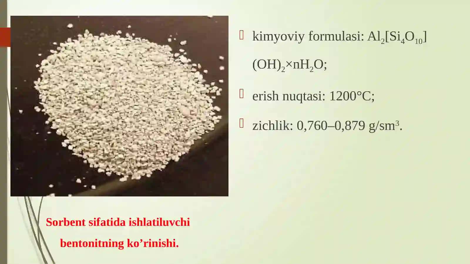 METALL IONLARIDAN SUVNI TOZALASH UCHUN BENTONITLAR ASOSIDA KOMBINATSION SORBENTLAR OLISHNI TADQIQOT QILISH 3