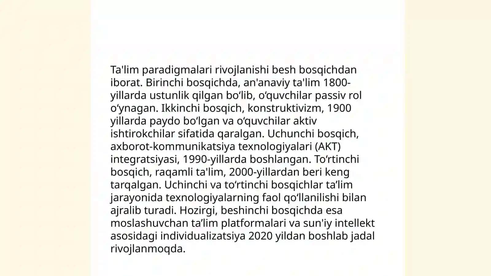 Didaktika taʼlim nazariyasi.Taʼlim paradigmalari 3