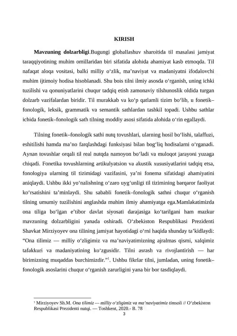 TIL SATHLARI: TILNING FONETIK -FONOLOGIK SATHI 3