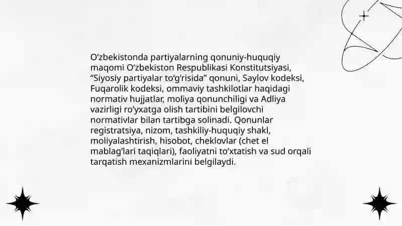 O'zbekistondagi siyosiy partiyalar faoliyatining o'ziga xos xususiyatlari 3