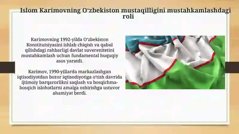 Mustaqil Oʻzbekiston Respublikasining taahkil topishi va uning tarixiy ahamyati 3