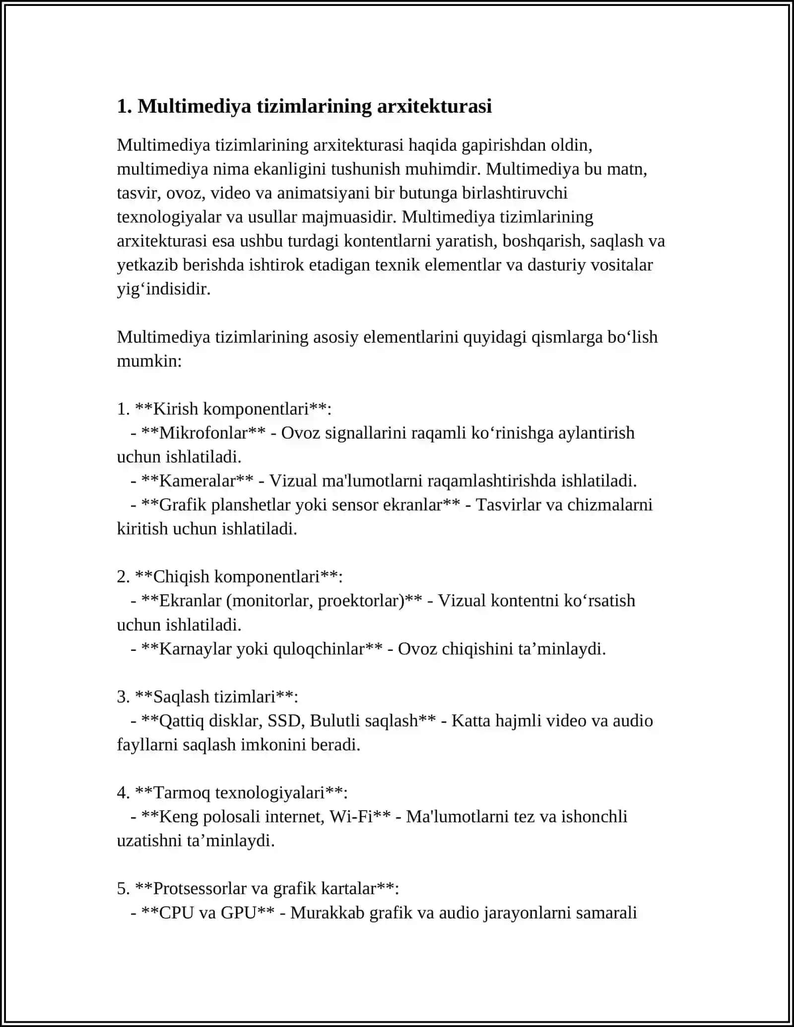 MULTIMEDIYA TIZIMINING DASTURIY TA'MINOTI 3