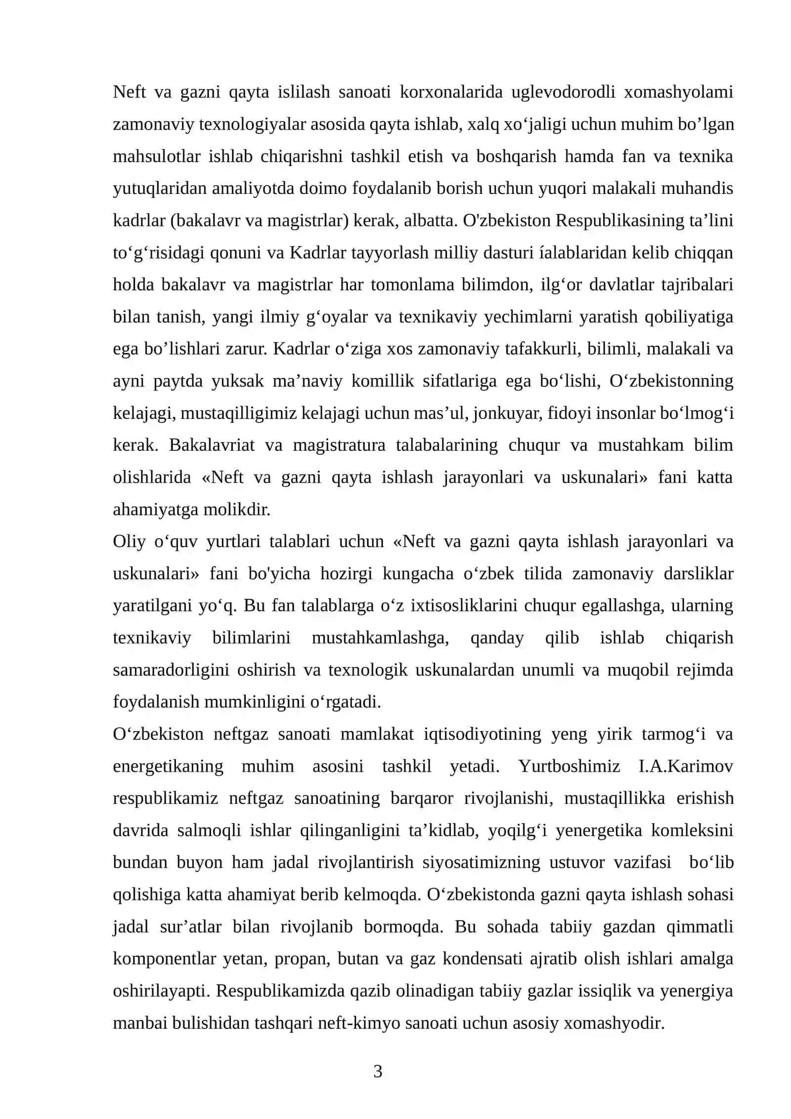 Neft va gazni qayta ishlash jarayonlari va uskunalari 3