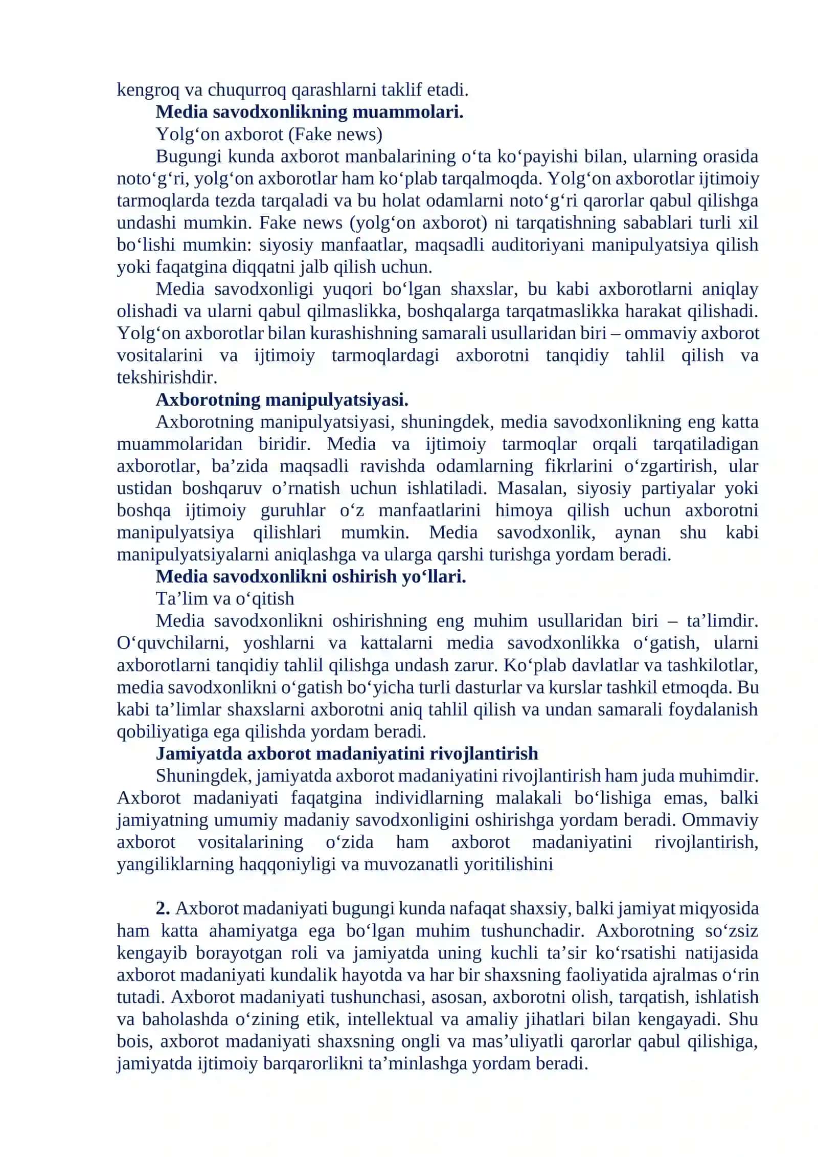 MEDIA SAVODXONLIK VA AXBOROT MADANIYATINING MAZMUN-MOHIYATI 3