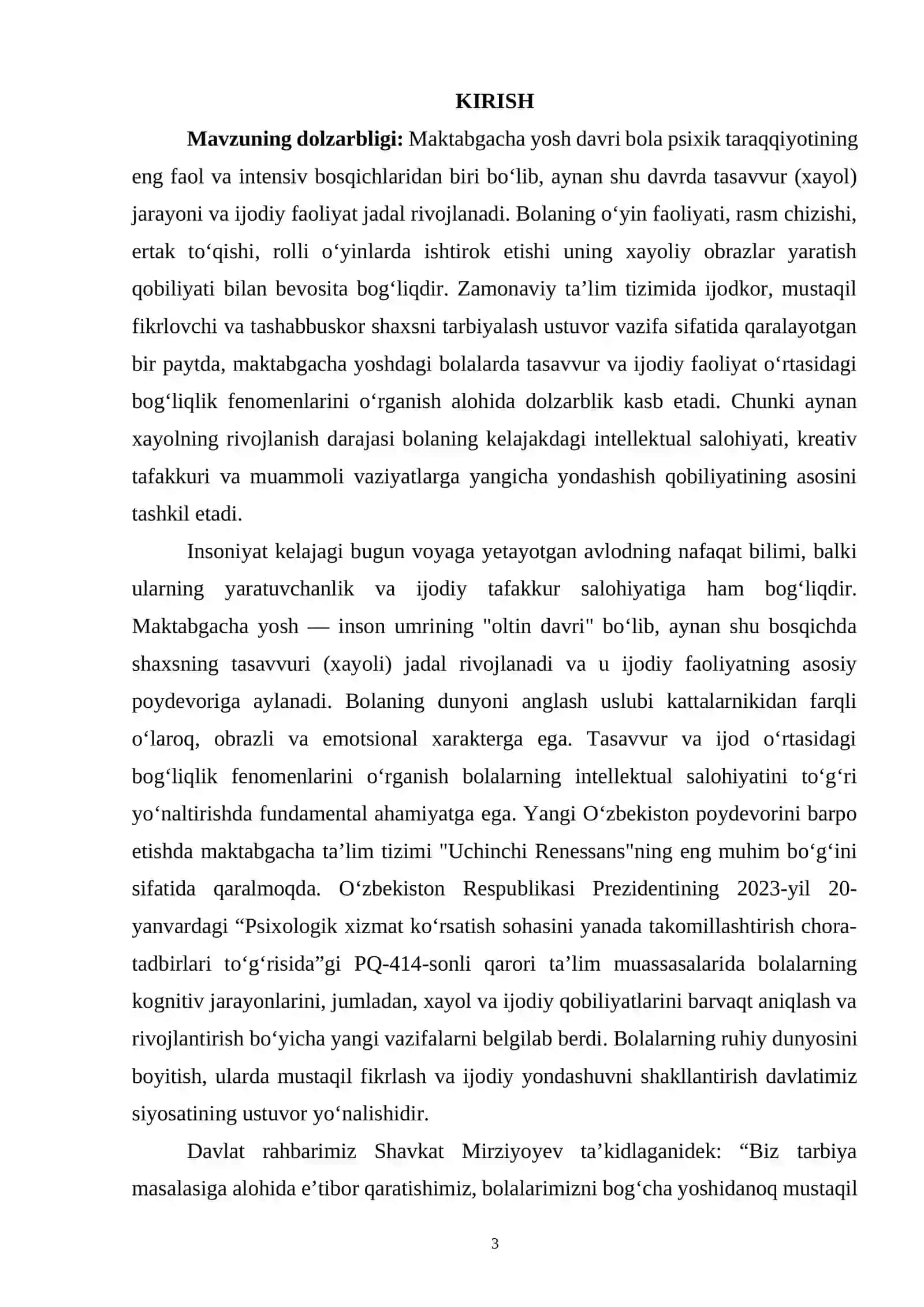 MAKTABGACHA YOSHDAGI BOLANING TASAVVUR (XAYOL) VA IJODIY FAOLIYATI OʻRTASIDAGI BOGʻLIQLIK FENOMENLARI 3