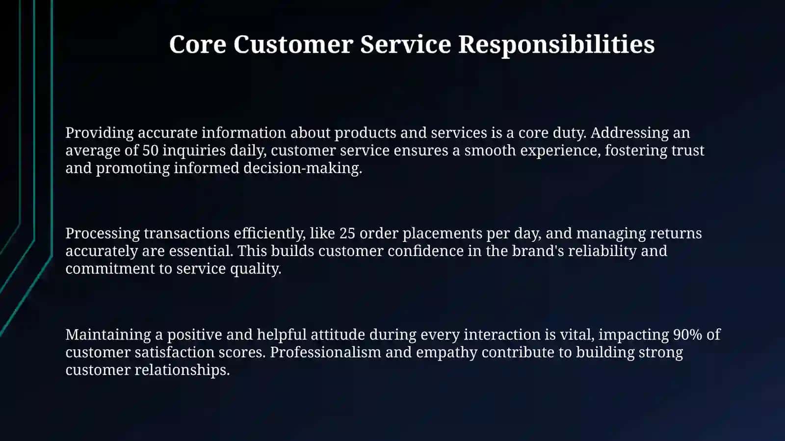 Customer service duties 3