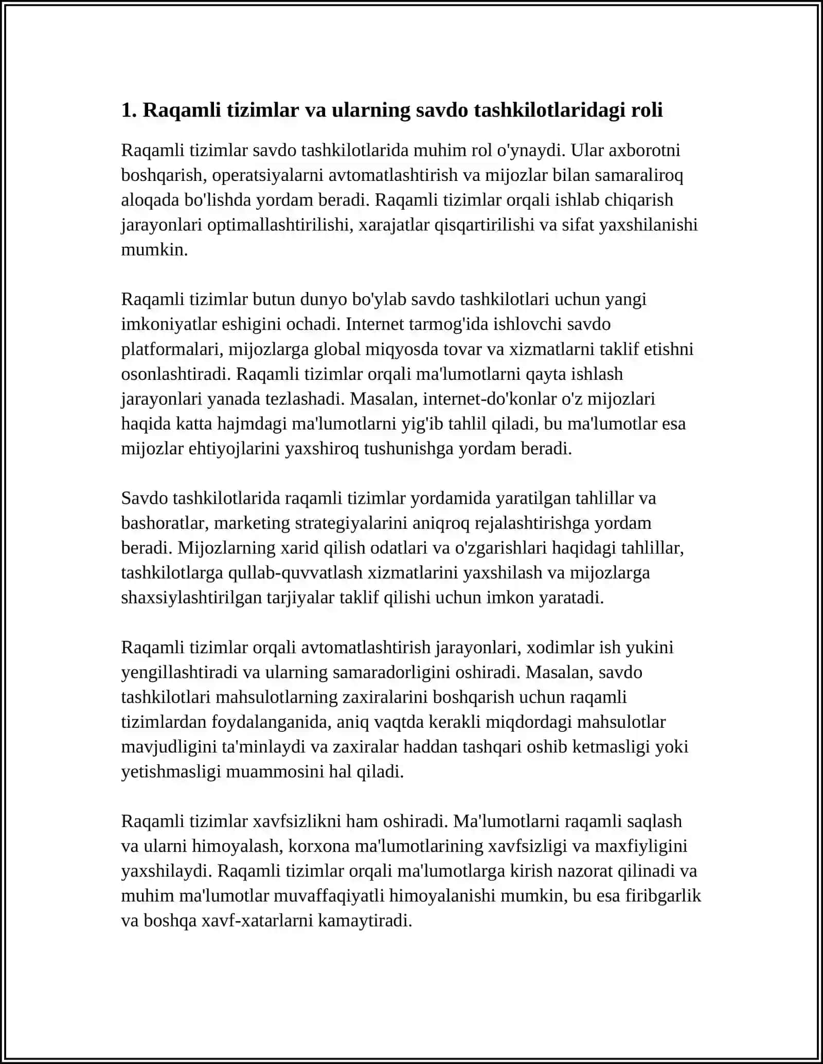 SAVDO TASHKILOTLARIDA MOLIYAVIY NATIJALAR VA SOLIQ TO'LOVLARINI RAQAMLI TIZIMLAR ORQALI BOSHQARISH 3