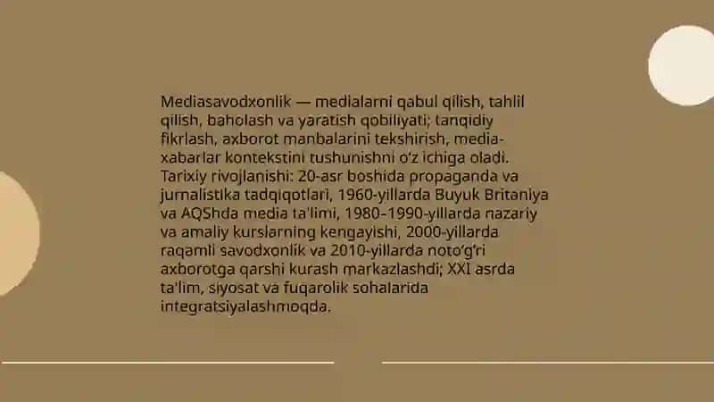 Mediasavodxonlik va axborot madaniyati evolyutsiyasi va uning jamiyatdagi ahamiyati 3