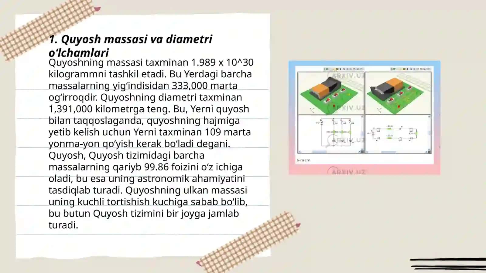 Quyoshning asosiy fizik koʻrsatkichlari motodikasi 3