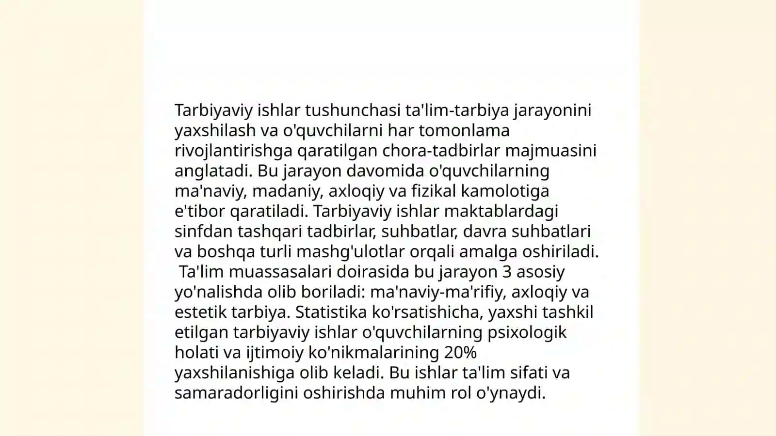 Óqituvchining tarbiyaviy ishlarni tashkil etish mahorati 3