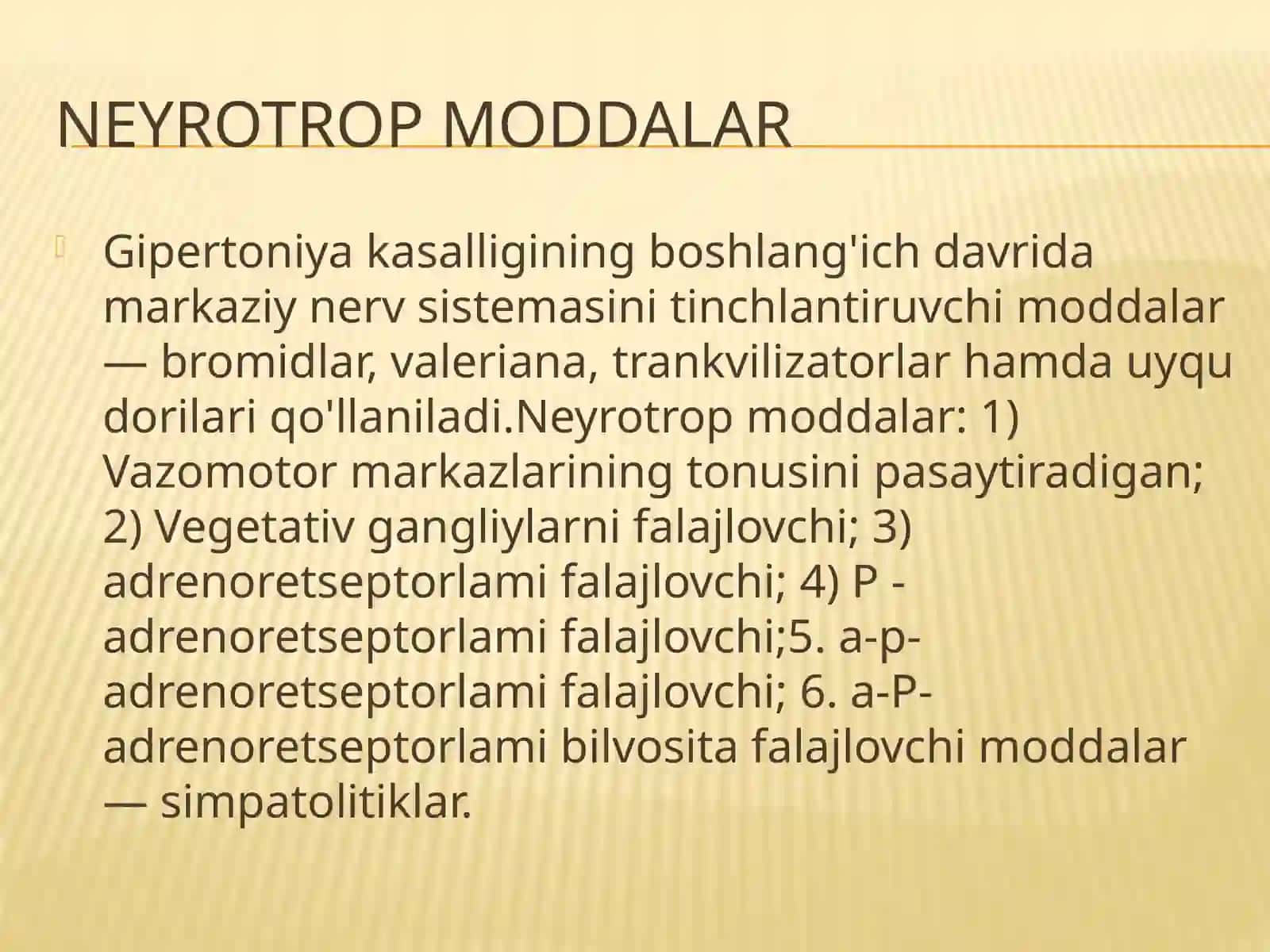 Gipertoniya Gipotoniyaga qarshi moddalar 3
