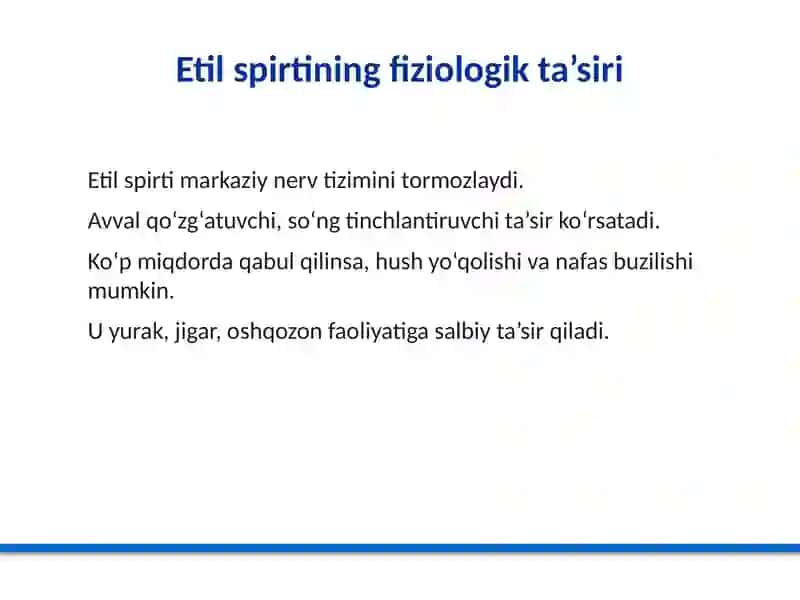 Etil spirti, alkogolizm va uning asoratlari 3