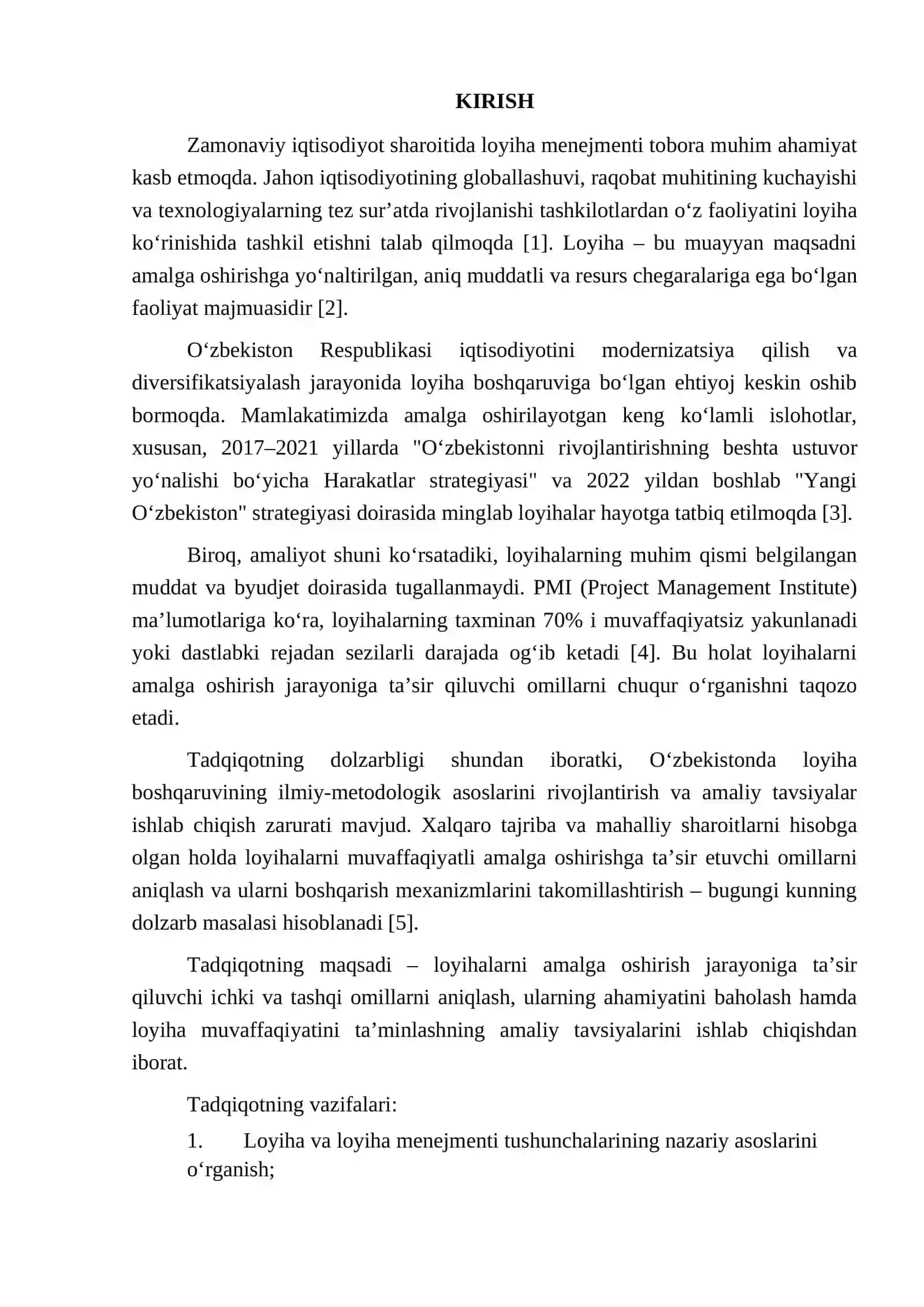 LOYIHALARNI AMALGA OSHIRISH JARAYONIGA TA'SIR QILUVCHI OMILLAR 3