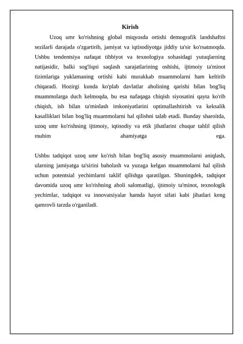 Uzoq Umr Koʻrish Muammolari 3