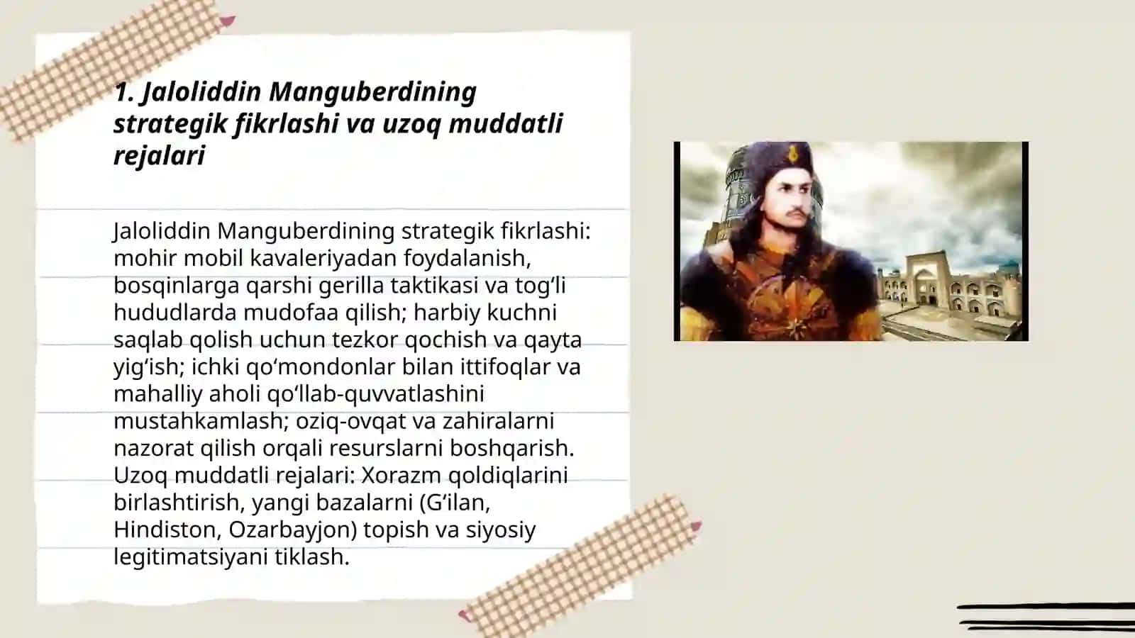 Jaloliddin Manguberdining harbiy sarkardalik mahorati 3