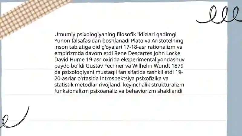 Umumiy psixologiya fanining taraqqiyot bosqichlari 3