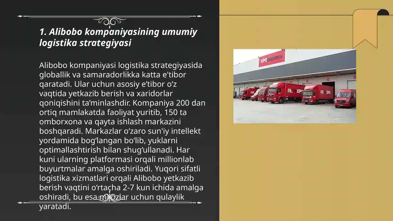 Alibobo kompaniyasining logistika faoliyati tahlili 3