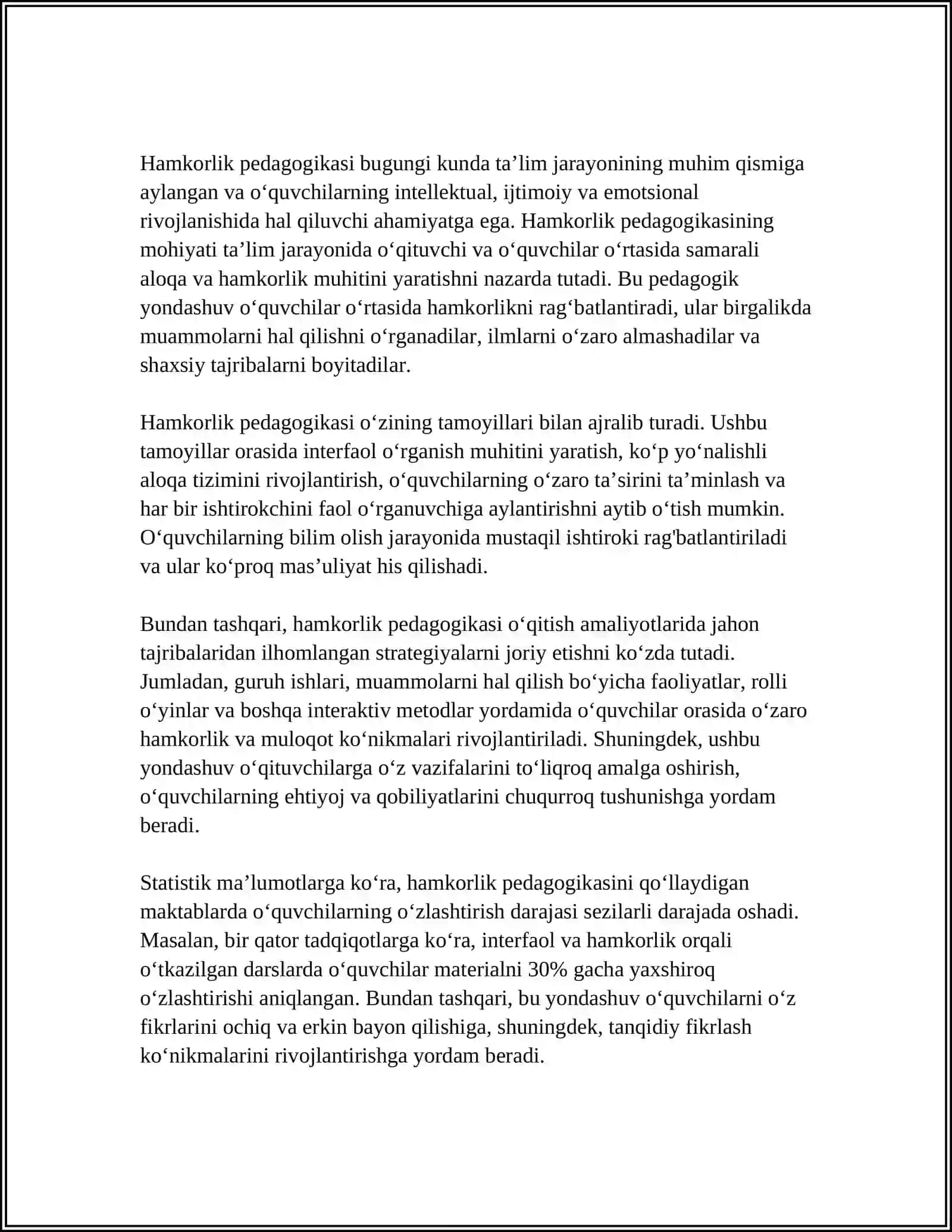 HAMKORLIK PEDAGOGIKASINING KONTSEPTUAL GʻOYALARI 3
