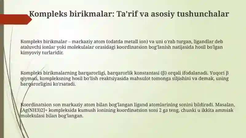 Kompleks birikmalar 3