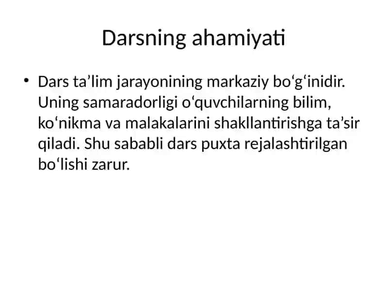 Dars tushunchasi va uning mohiyati 3