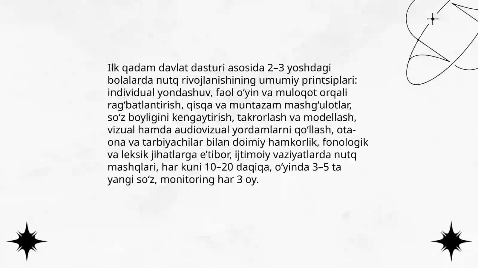 Ilk qadam davlat dasturi asosida 2 yoshdan 3 yoshgacha boʻlgan bolalarning nutqini oʻstirish 3