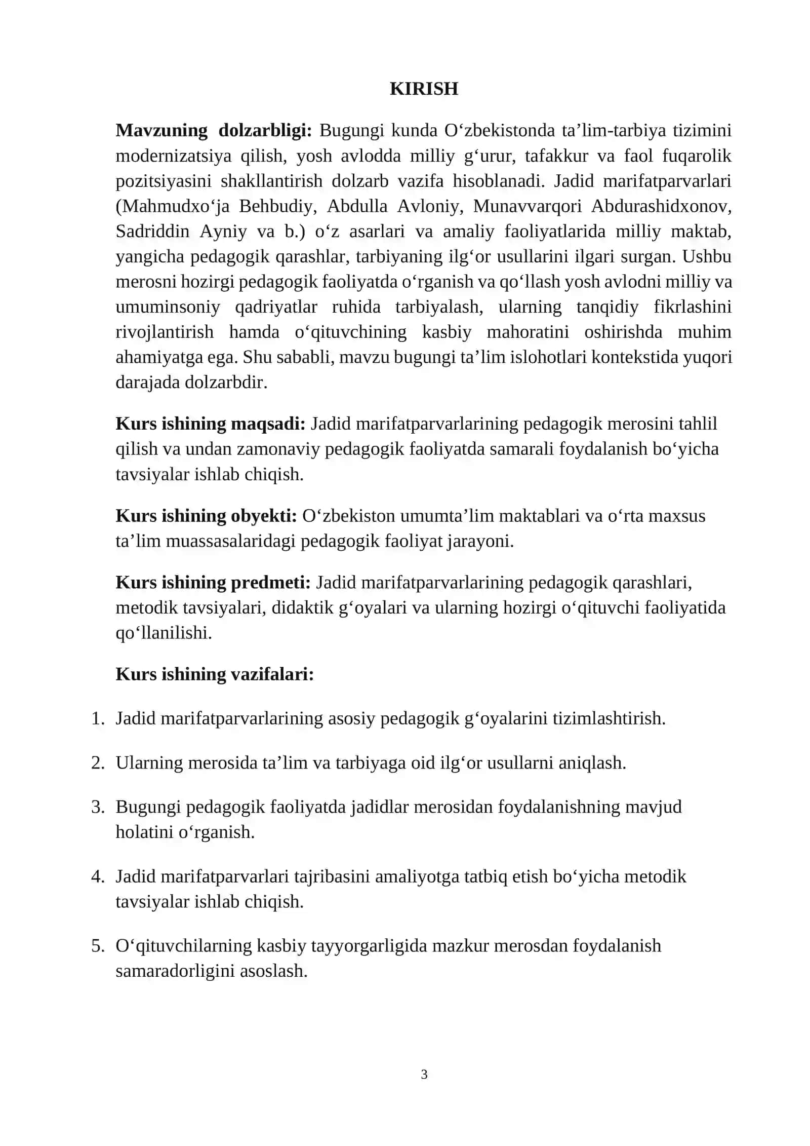 PEDAGOG FAOLIYATIDA JADID MARIFATPARVARLARNING MEROSIDAN FOYDALANISH KURS ISHI 3