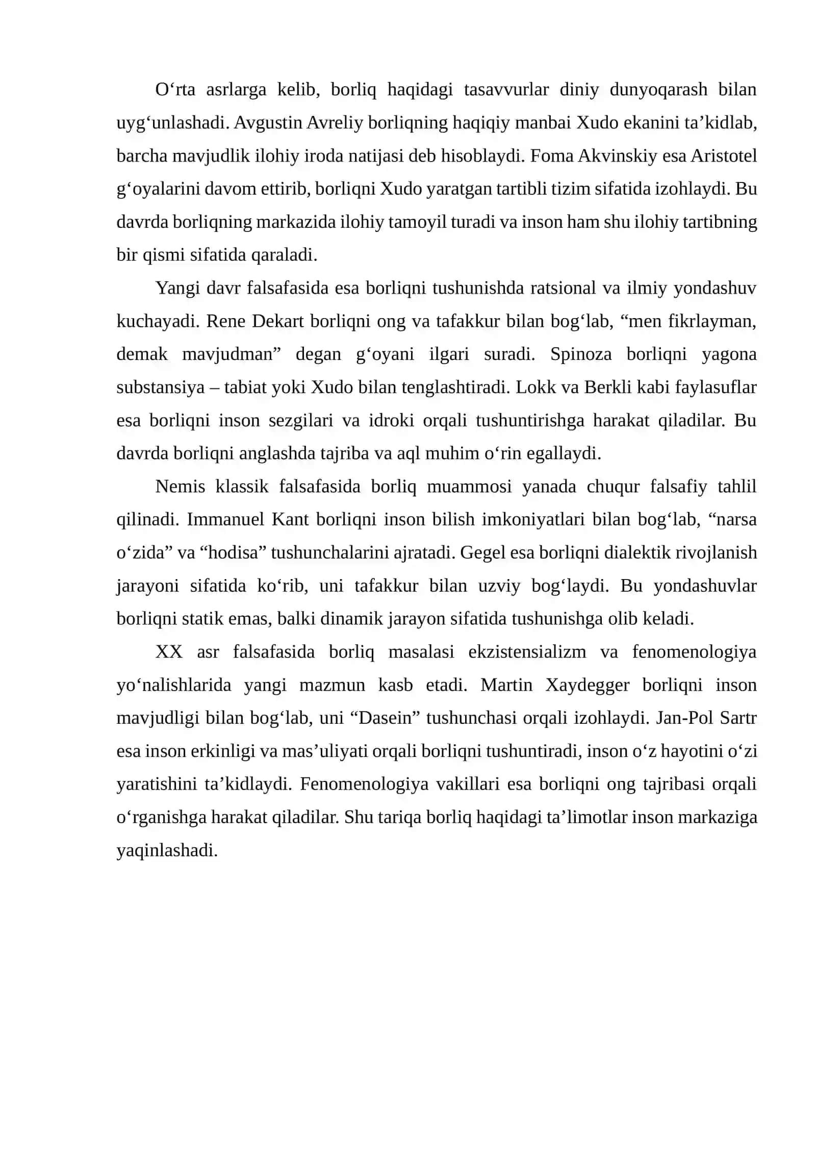 G‘ARB MUTAFAKKIRLARINING BORLIQ HAQIDAGI TA’LIMOTLARI 3