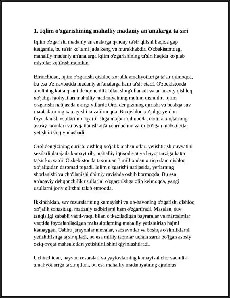 EKOLOGIK OMILLAR O'ZGARISHINING MADANIY TARAQQIYOTGA TA'SIRI 3