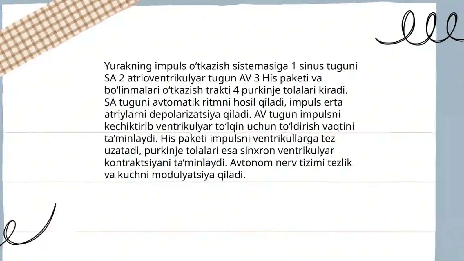Yurakning impuls o‘tkazish sistemasi 3
