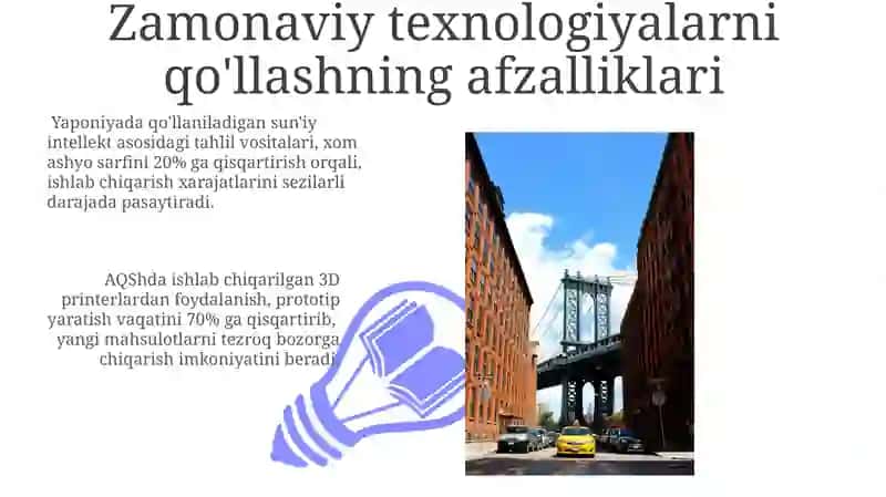 Zamonaviy texnologiyalarni qo'llash afzalliklari 3