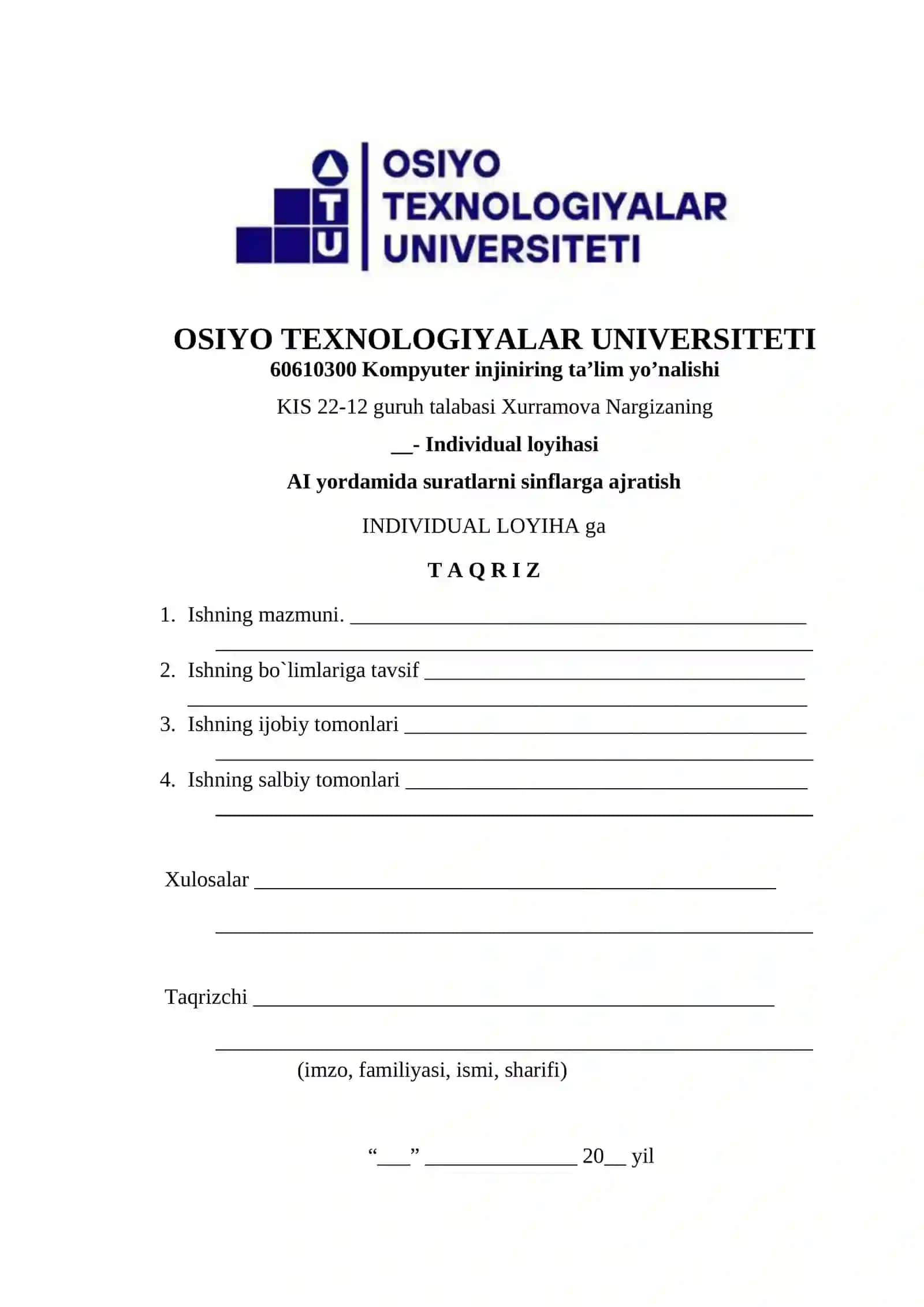 AI yordamida suratlarni sinflarga ajratish 3